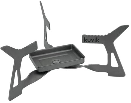 Kuvik 's Micro Titanium - Estufa de combustible sólido ultraligera y compacta para mochileros, camping y supervivencia