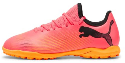 Puma Unisex Youth Future 7 Play Tt Jr Soccer Shoes, Sunset Glow-Puma Black-Sun Stream, 35 EU