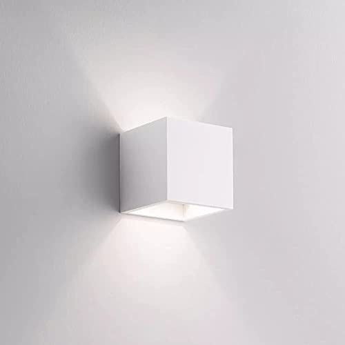 Dopastore Applique da Parete in Gesso Verniciabile Con Attacco G9 Design Cubo a Biemissione di Luce Lampada da Parete Moderna IP20 Per Camere Corridoio Salone