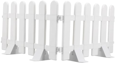 Toddmomy Recinzione Da Giardino Esterna in Plastica Bianca Con 4 Basi Per Bordure Paesaggistiche Piccola Staccionata Decorativa Per Cortile E Aiuola