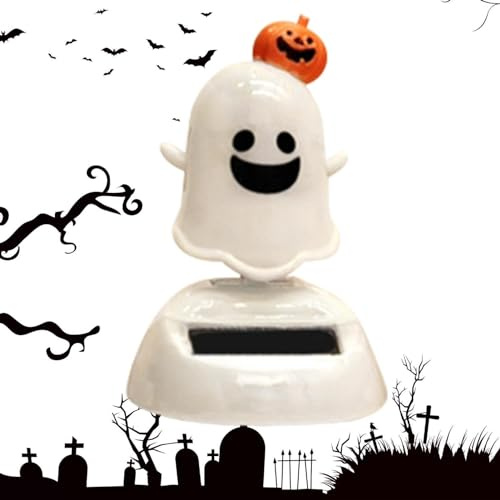 Figurines de danse solaire, fantôme d'Halloween à tête oscillante, décoration animée d'Halloween