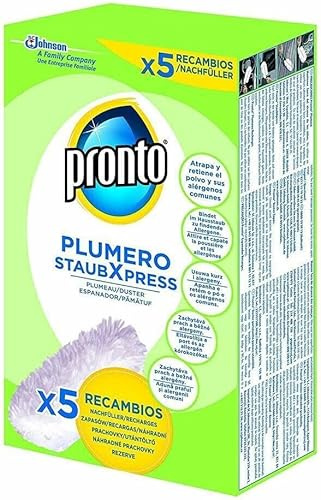 Pronto Staubwedel, 5er Pack (5 Nachfüller), Polyester, Kunststoff, Weiß