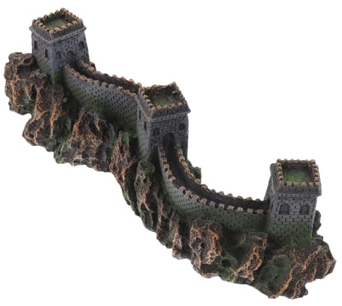 WESIEVYA Great Wall China Model Aquarium Decoration Resin Miniature Bridge Figurine 22.5x7.5x7.5cm Fish Tank Ornament for Home and Office Aquatic Décor