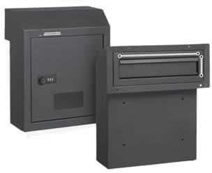 BJLMNTIA Mailbox Mailbox Through The Door Key Drop Box Heavy Duty Steel Plate Through The Door Mailbox With 12 Combination Lock Mail Drop Box For Outside Or Door(Dark Gray)