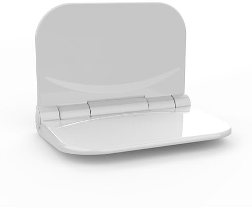 Shower Seat for Elderly - Wall Mounted Folding Shower Seat - Heavy Duty Thermoset Material Holds 160 kGs - Waterproof & Space Saving Shower Seat (Regular Type)