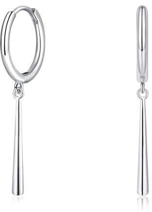 Cangall Ohrringe Silber 925 Sterling Silber Creolen mit Anhänger, Hypoallergen Leichte Ohrringe Hängend Silber, Ohrhänger Silber Schmuck Geschenk für Damen Frauen Mädchen Freundin Mama