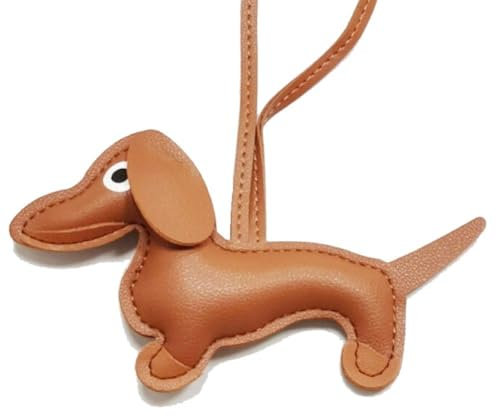 HiyyFloy Niedlicher Welpe-Hund-taschenanhänger, Schlüsselanhänger, Dackel-taschenanhänger, Schlüsselanhänger, Taschenanhänger, Pu-Leder, Dackel-schlüsselanhänger, Zubehör
