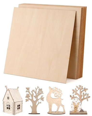 30 Stück Sperrholzplatte 300 × 300 × 3 mm Lindenholz Eindicken Bastelholz Sperrholz Holzplatte für Laubsäge Handwerk DIY Handwerk Modell Malerei Gravierte Gemälde