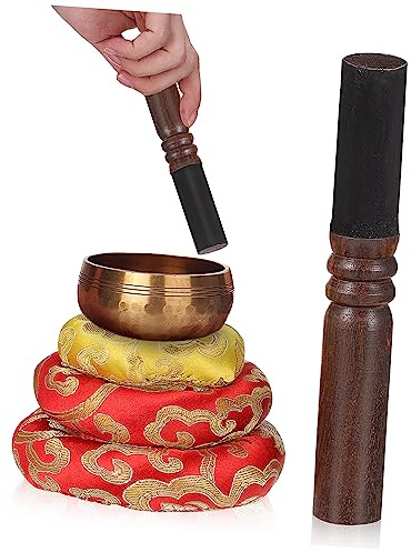 IMIKEYA 3St Buddha Sound Bowl Kissen Gongs Klangschalenmatte aus Baumwollstoff Glockenspiel Zen-Schale Gebetsschale Tibetisches Schalenkissen Meditationsschalenschlägel Soundpad Baumwolle
