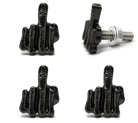 4 pezzi di bulloni for dito medio, viti for targa, tappi for targa for telaio for moto, kit di sostituzione viti(Black)