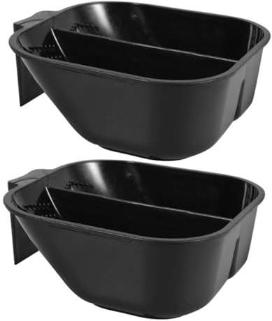 FOMIYES 2 Bols Mélangeurs de Coloration Capillaire en Plastique Noir avec Séparateur, Grand Format, Kit 2 Pièces pour Usage Professionnel Domicile, Outils de Teinture Cheveux