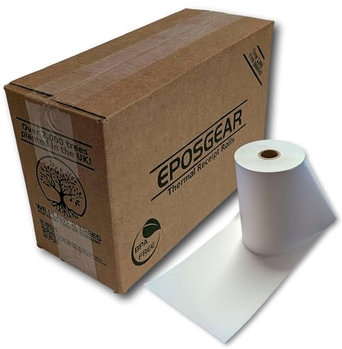 EPOSGEAR® 80mm x 50mm 80x50mm Thermal Paper Till Cash Register EPOS System Printer Receipt Rolls - BPA Free - 80mm Just Eat Machine Compatible (20)