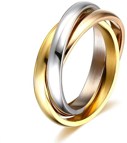 Ringe Gold Wasserfest,18k Vergoldete Ring Damen,Anxiety Ring Gold,Stapelbar Verlobungsring,Eheringe Statement Daumenring Fingerring Hypoallergene für Frauen Herren - Mit Schmuckschatulle，54#