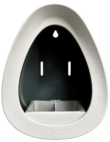 Elho Essential Bird Feeder 18cm - Vogelfutterhaus und Vogeltränke - 100% recyceltes Plastik - L18 x B21.1 x H23 cm - Grau/Fibrous Grey