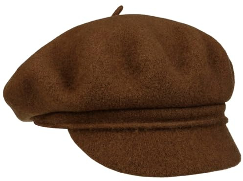 Barascon Uni Wool Ballonmütze Schirmmütze Made in EU Damen Herbst Winter
