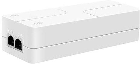 2,5G-PoE++-Injektor mit 90W-Adapter und 2 RJ-45-Ports – 100/1000/2500 Mbit/s, konform mit IEEE 802.3af/at/bt, Plug & Play, Reichweite bis zu 100 Meter, Wand-/Tischmontage (90W)
