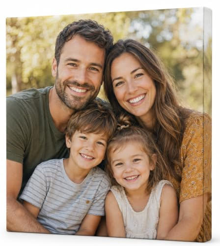Personalised Square Canvas Photo Picture Frames Prints Wall Art - 20X20CM | Square photo canvas sizes from 20x20cm to 80x80cm for every wall space