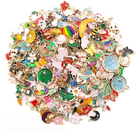 JYNXOR 50 Pcs Charms Anhänger Set, Anhänger Basteln & Diy, Legierung Kleine Gemischt,Sortierte Basteln Anhänger Set,Mixed Charms Anhänger Für Armbänder Diy Halskette Schmuckherstellung Ohrring-Charms
