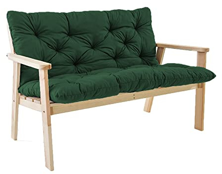 Cuscino per altalena a panchina, Cuscino for panca altalena da esterno 100-150x100x8cm multicolore confezione 1(Vert Scuro,120x100x8cm)