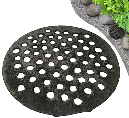 Rejilla De Drenaje 17.8cm - Tapa De Drenaje De Hierro Fundido Resistente | Filtro De Drenaje Para Suelo De Baño, Garaje & Jardín | Rejilla De Desagüe Para Terraza, Balcón Y Césped