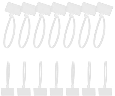 Cable Zip Tie with Tag 100 Pcs Wire Zip Ties with Label Self-Locking Plastic Nylon Cable Ties with Write On Label Multicolor Small Zip Tie Label Tags for Wire Marking Organizing (White)