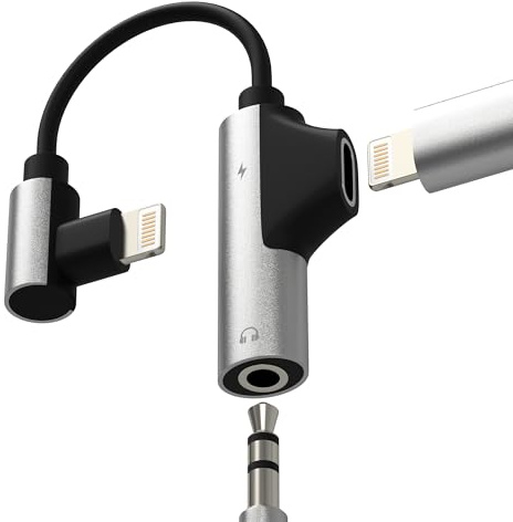 Lightning to 3.5mm Headphone Jack Adapter (2in1) AUX Cable Audio for Apple for iPhone 14 13 Pro Max Charger Splitter Connector Adaptor Earphone for iPad Car Converter Port Dongle Charging Accessories