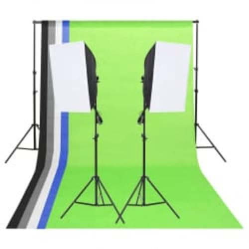 Fotostudioset med softbox-belysning, 2 stativ, 5 färgade bakgrunder, 5-i-1 reflektor, 5 500 K dagsljuslampor, bärväska för studiofotografering och videoproduktion