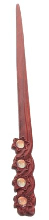 MAGICLULU Vintage Doppelter Gravur Haarnadel mit Rotem Sandelholz aus Klassischer Asiatischer Stil Robust und Sicherer Halt für Hochzeiten und Täglichen Gebrauch