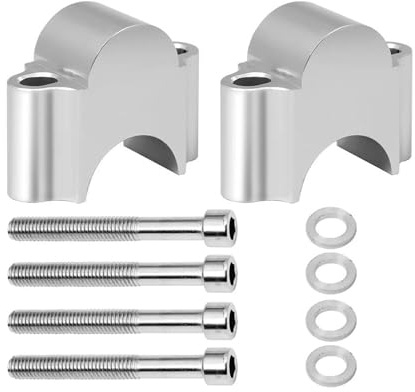 Elevador de Manillar de Motocicleta para Suzuki para LT500R LT250 LT80 para Gsxr para RM250 1 Par De Motocicleta 28mm 1/8 22mm 7/8 Abrazadera Mango Montaje Barra Elevadora Manillar | Plata,28mm
