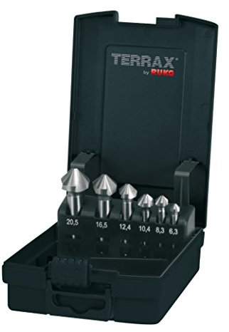 Ruko A102152RO - Set di punte coniche e sbavature DIN 335 Form C 90 degree HSS in cassetta di plastica