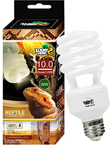 LUCKY HERP Desert UVA UVB Reptile Light Bulb 10.0 26W Compact Fluorescent Lamp