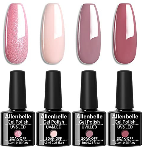 Allenbelle Gel Nail Polish Set- Gel Nail Polish Soak Off Nail Art Manicure Salon DIY at Home 046