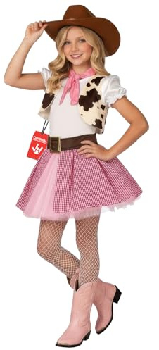 Cowgirl-dräkt för barn söta flickor rosa western Rodeo utklädning – medium (ålder 10–12)
