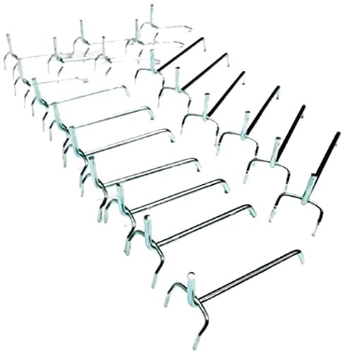 Kreher 40 Lochwandhaken, Metallhaken für Werkzeugwände mit Lochung 30 mm in unterschiedlicher Länge