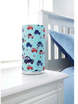 Fancy Printed Childrens Kids Room Bedside Table Lamp Cars