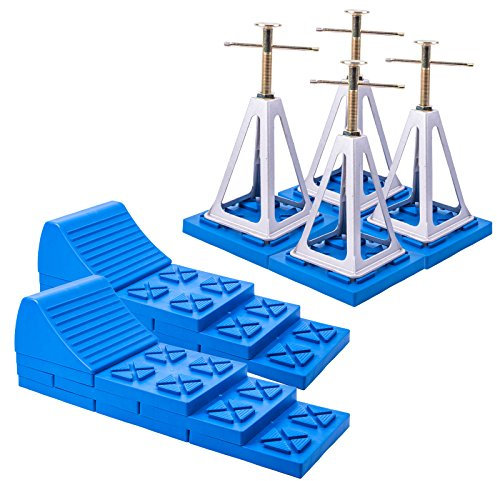 Multifunktions 2x Keile + 4x Stützbock Set für Wohnwagen & Wohnmobil