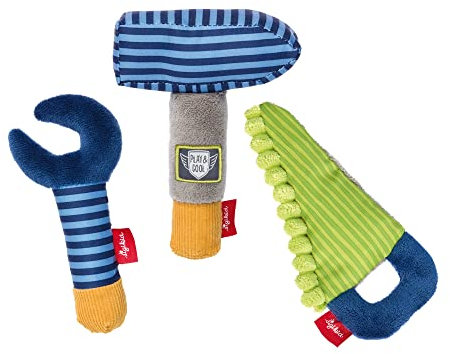 SIGIKID 41676 Greifling Werkzeug Set Play & Cool Mädchen und Jungen Babyspielzeug empfohlen ab Geburt mehrfarbig