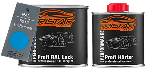 TRISTARcolor RAL 5015 Himmelblau seidenmatt Lack Dose + Härter 0,75 L | 2K-Set aus Lack + Härter, schnelltrocknend