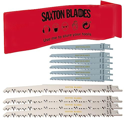 RPR10MXC Juego de 10 hojas de sierra de sable recíproca Saxton para madera, compatible con Bosch, DeWalt y Makita