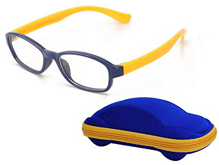 JoXiGo Montatura Occhiali da Vista per Bambino Ragazzi e Ragazze (5-12 Anni) Flessibili TR90 Gommati Montatura Lente Trasparente con Custodia