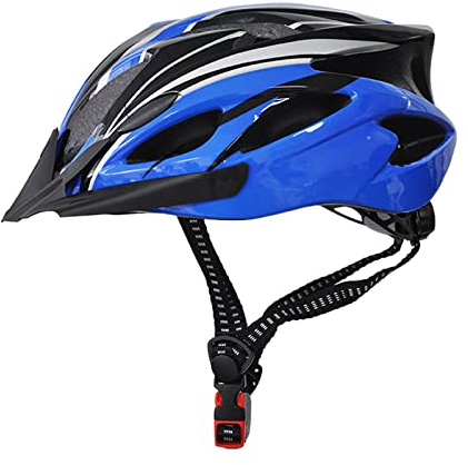 UPANBIKE Adult Bike Helmet One-Piece Adjustable Head Protection,Black+Blue