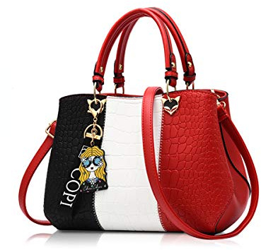 NICOLE & DORIS 2025 Neue Frauen Tasche Damen Leder Handtasche Mode Umhängetasche Mit Pompon abnehmbarem Schultergurt Handtasche Schwarz