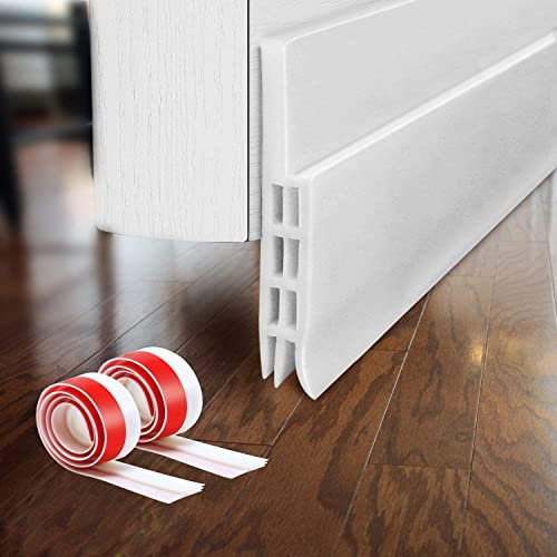 Guarnizione Inferiore Per Porta Blindata - Weather Stripping in Silicone Con Buon Sigilli (100 x 5cm, 2Pcs, Bianco)