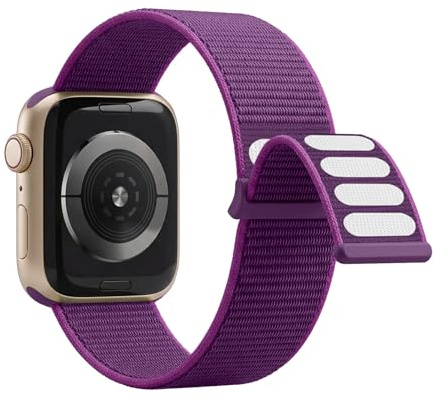 Lobnhot Nylonarmband kompatibelt med Apple Watch 40 mm 38 mm 41 mm justerbart sportband kompatibelt med iWatch serie 7 SE 6, 5, 4, 3, 2, 1 (lila 38/40/41 mm)