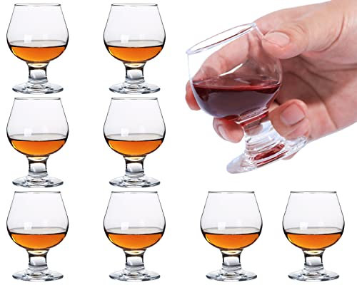 Glsairy Set di 8 bicchierini da tiro carino Brandy Mini Shot Glass Snifters 56,7 g