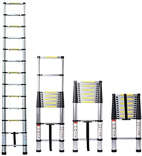 Escalera telescópica de Aluminio de 3,2 m, Escalera telescópica Extensible portátil Plegable, Escalera de extensión EN131
