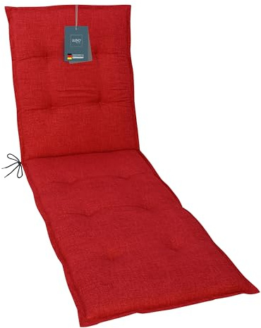 LILENO HOME Sonnenliege Auflage als 1er Set - Rollliege in Rot - Gartenliegen perfekt für Strandliege - Polster Auflage