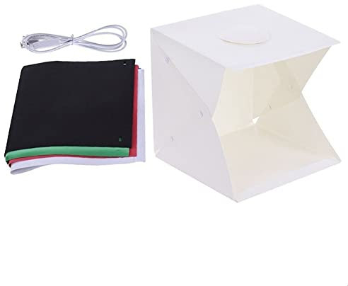 FLAA Mini Photo Studio Light Box 30,5 x 30,5 cm Fotografia Shooting Tent Kit Pieghevole Photo Studio con Rosso Verde Nero Bianco Fondali per Gioielli e Piccoli Articoli