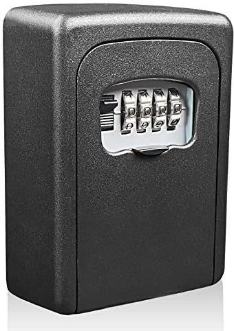Newaner zinklegierung schlüsseltresor mit 4-stelligem zahlencode, wasserdicht und rostfrei schlüsselkasten, schlüsselsafe, wandmontage schlüsselbox für ersatz hau schlüssel, garagen, Schule, büro