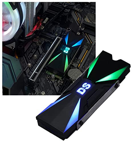 DS M2 SSD Heat Sink with 3PIN LED ARGB Header, Thermal Silicone Pad for NGFF NVMe 2280 M.2 PCIe, Compatible with Aura or Mystic (M Series)
